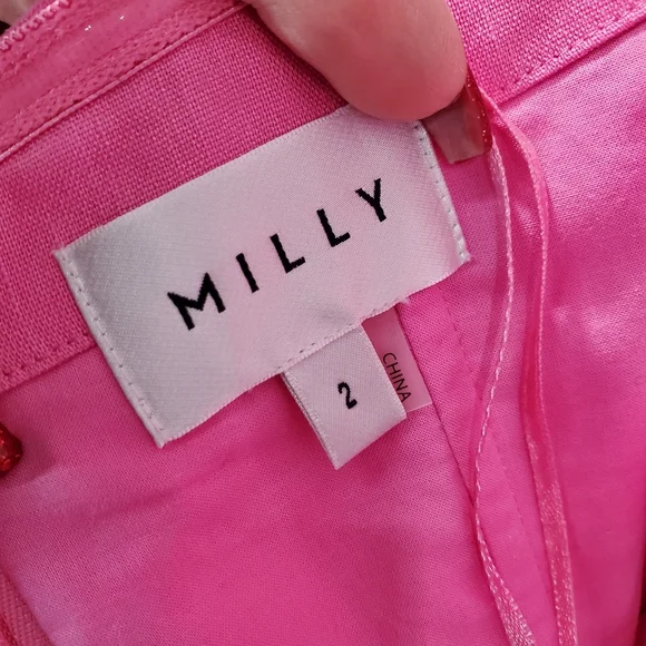 Milly Cameron Solid Linen Strapless Dress size 2 Pink Party Legally Blonde - Picture 14 of 15